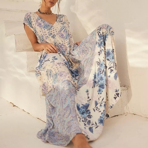 Free People Desert Flower Patched Maxi Dress size S NWT - Picture 4 of 12